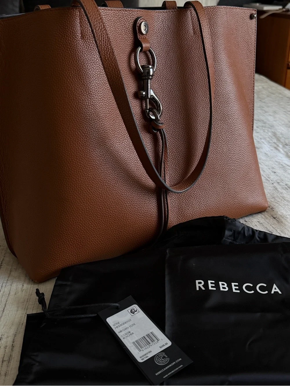 Rebecca Minkoff Brown Pebbled Leather Tote - Picture 3 of 11